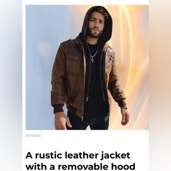 NWT  tan Leather jacket,pigskin,biker,Yellowstone,aviator,event, vtg tag, EC, - Picture 3 of 10